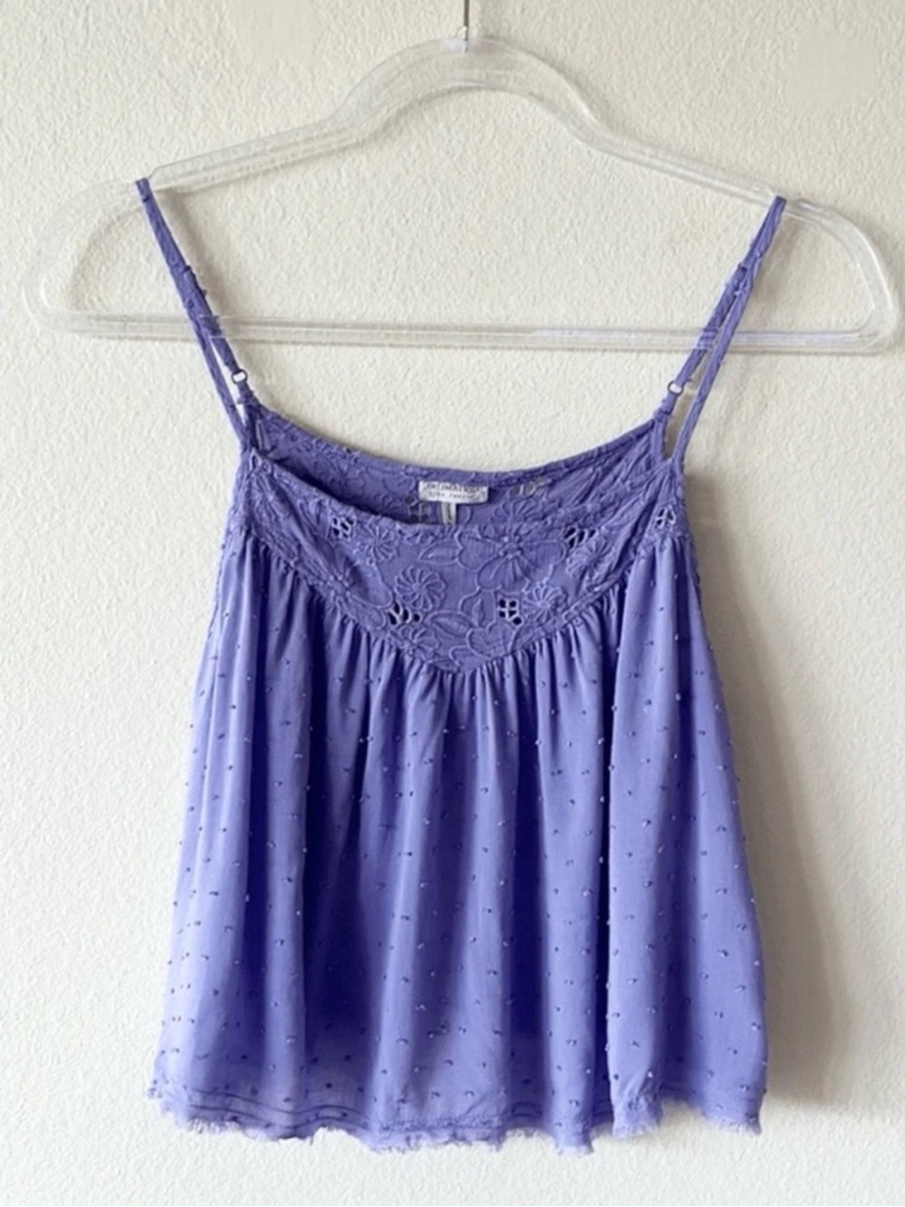 Free People Intimately Free Dots Crop Tank Top Purple Size M